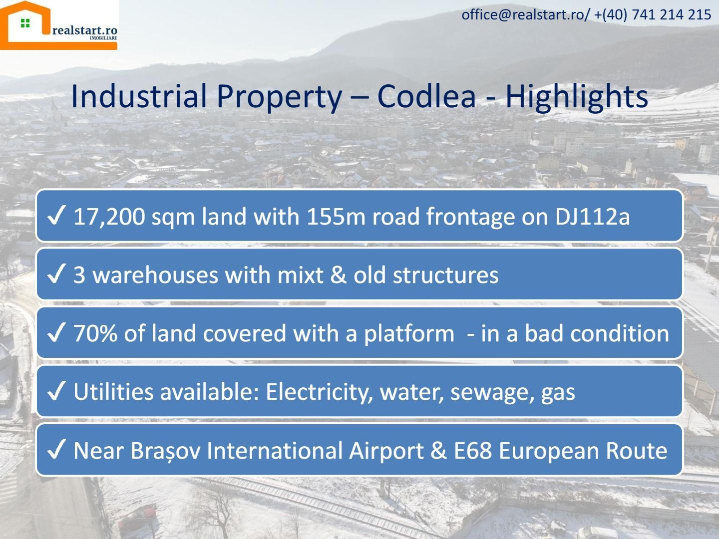 Brasov Nord, acces E60, teren 17000mp, 5600mp cladiri, D 155ml la DJ112A, - Poză 20
