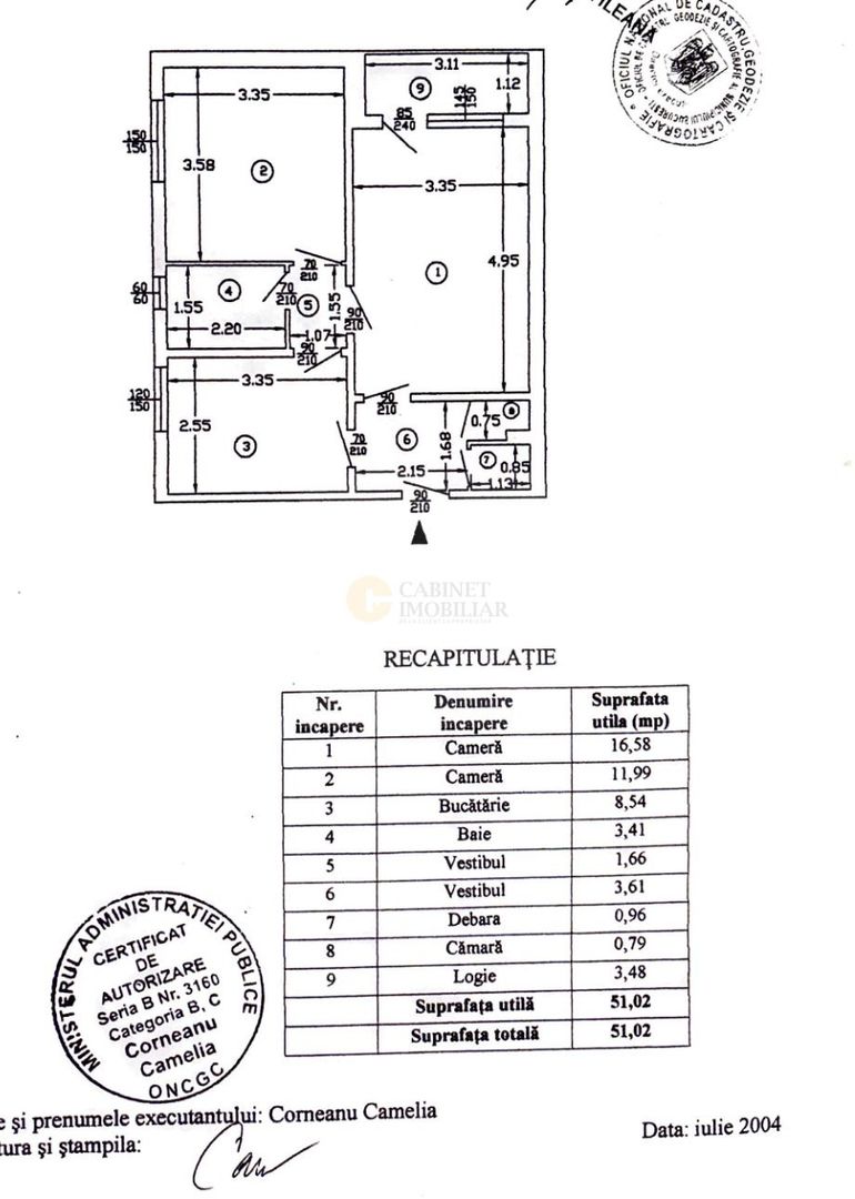 2 Camere-51MP | Circular | Renovat | Utilat | 2 Lifturi | Metrou Dr.T. - Schiță 14