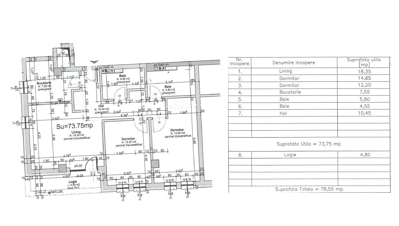Apartament 3 camere cu panorama spre Lac, 74 m2, langa Iulius Mall - Schiță 30