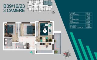 Theodor Pallady Apartament 3 Camere Premium Metrou N. Teclu - Schiță 11