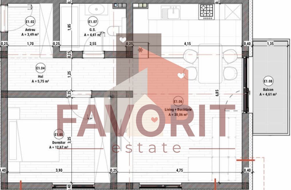 Apartament 2 camere. Decomandat. La asfalt - Poză 3