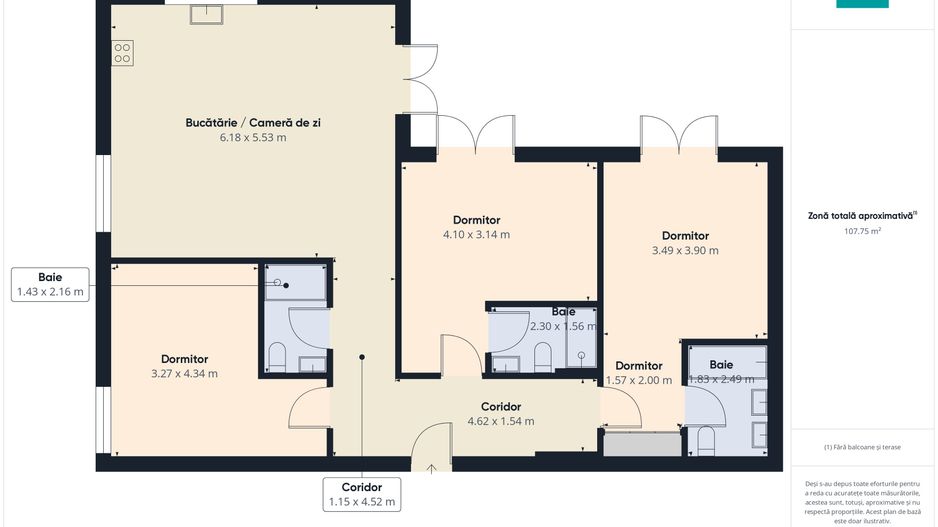 Apartament cu 2 Camere în Complex Nou Zonă Exclusivistă Nord - Poză 8