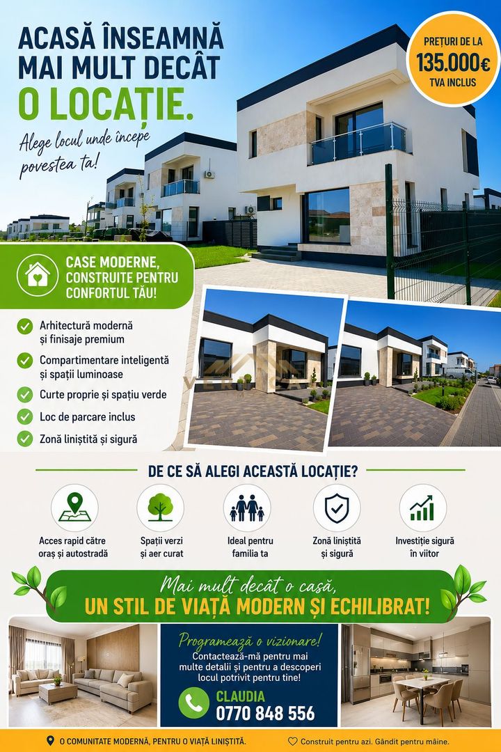 Casă Modernă cu 2 Dormitoare și Curte Berceni Ilfov - Poză 1