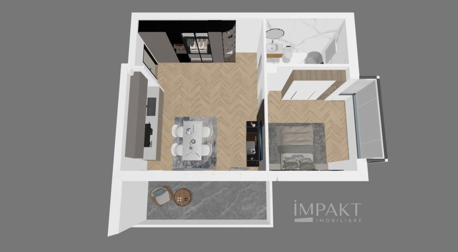 Apartament 2 Camere 47 mp | Bloc Nou | Baie cu Geam | Terra, Floresti - Poză 1