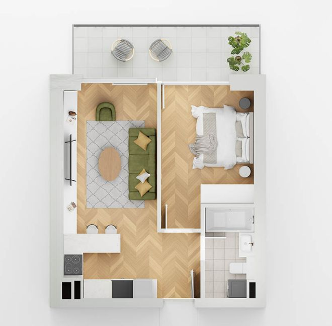 apartament 1 camera lakefield B2 - Schiță 1