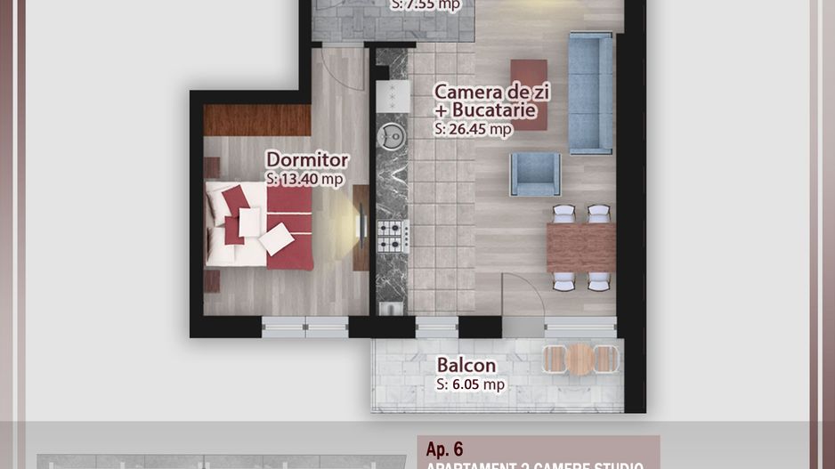 Garsoniera spatioasa -oferta lansare proiect Pallady - Schiță 5