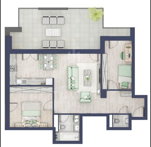 🏡 Apartament 3 camere modern, cu balcon de 22 mp - Poză 1