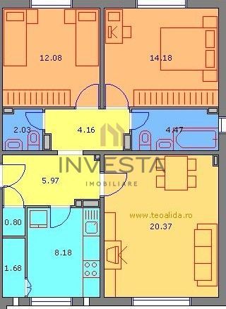 Apartament 3 camere etaj intermediar zona strazii Gorunului! - Schiță 4