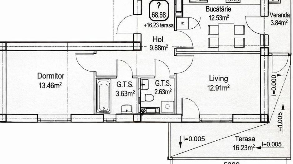 Vânzare, apartament, 2 camere, strada Durlești, Dumbrava - Schiță 15
