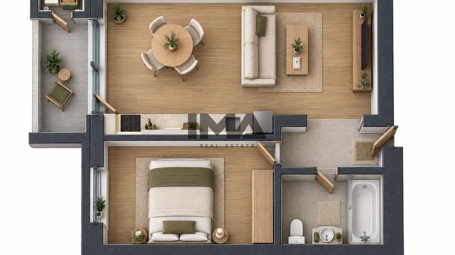 Apartament 2 Camere Zona BMW | Bloc Nou 2026 | 47 mp - Schiță 5