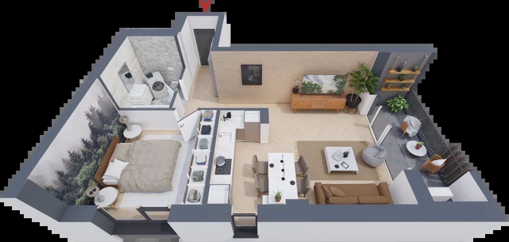 Apartament 2 camere lux, Nord One Torontal - Poză 5