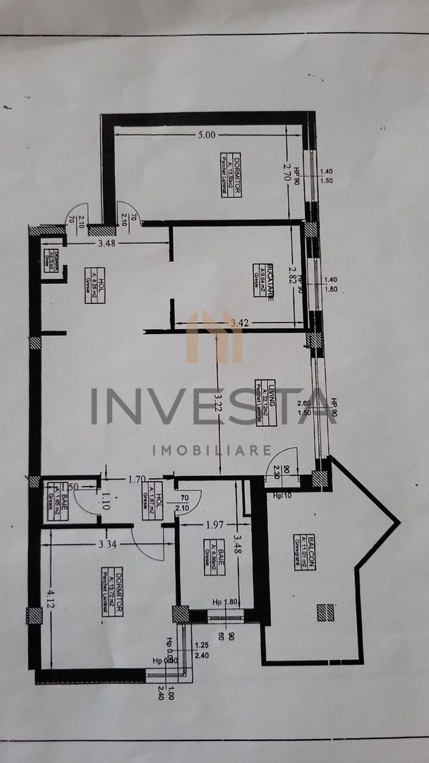 Apartament cu 3 camere si 2 parcari de inchiriat in Andrei Muresanu - Schiță 10