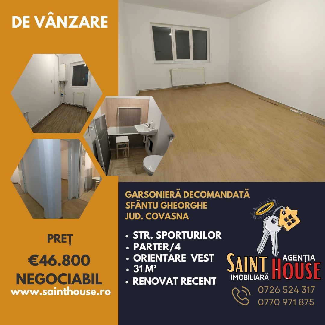 Garsonieră decomandată renovată recent 31 M² zona Lenin - Poză 1