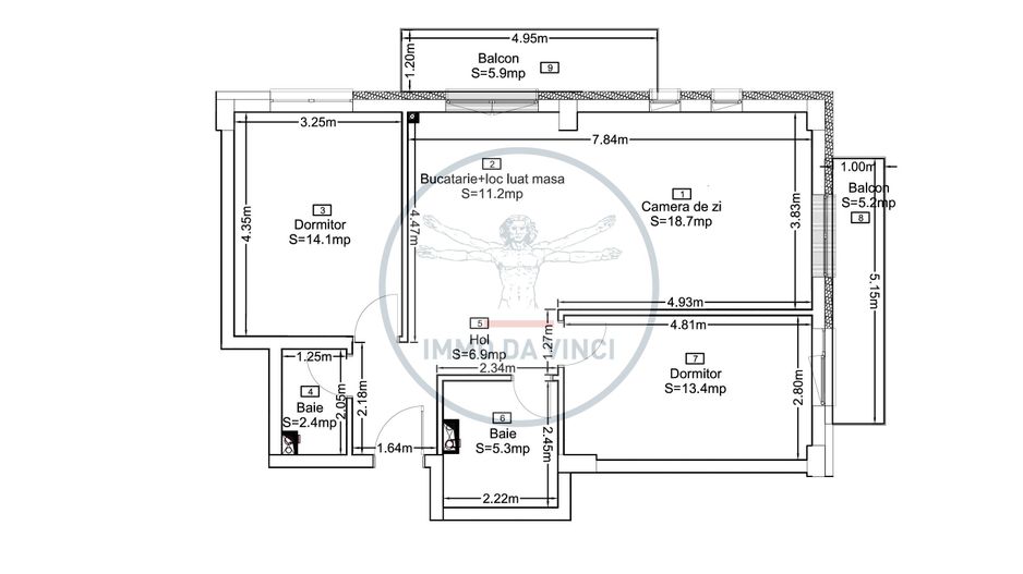 Apartament LUX 3 camere 72mp Marasti Iulius Mall FSEGA bloc NOU - Schiță 20