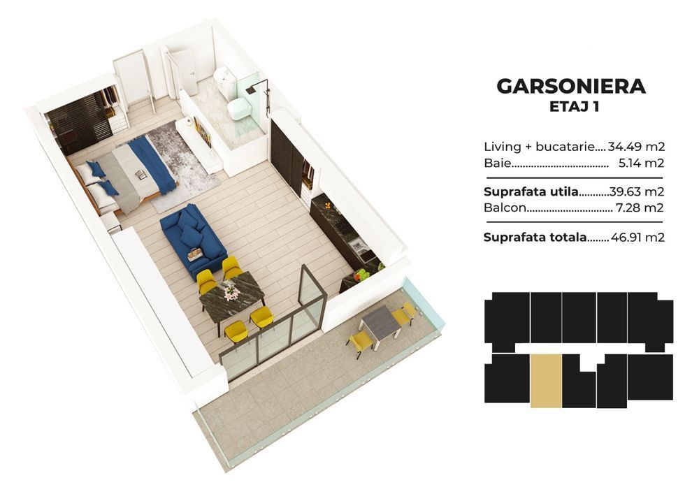 Studio spatios la cheie Sea Breeze Residence II Mamaia Nord - Poză 3