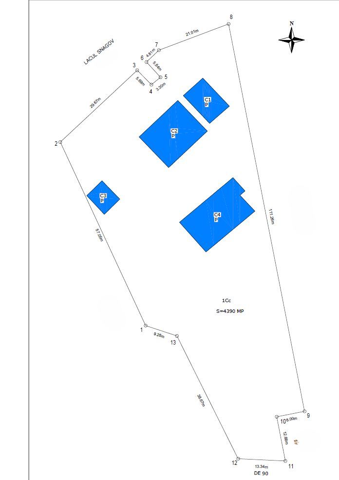 Oportunitate! Teren 4390mp, deschidere la Lac Snagov 70m, 5 pontoane - Schiță 25