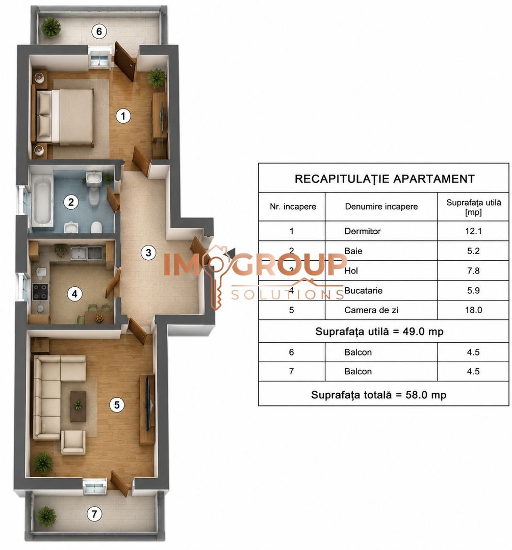 Apartament 2 camere | Rediu | Bloc nou | 2 Balcoane și Parcare Inclusă - Poză 9