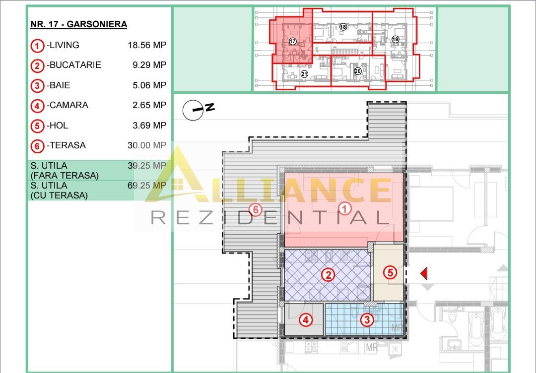 GARSONIERĂ | 39,25 MP UTILI | TERASĂ 30 MP | PARCARE INCLUSĂ - Poză 2