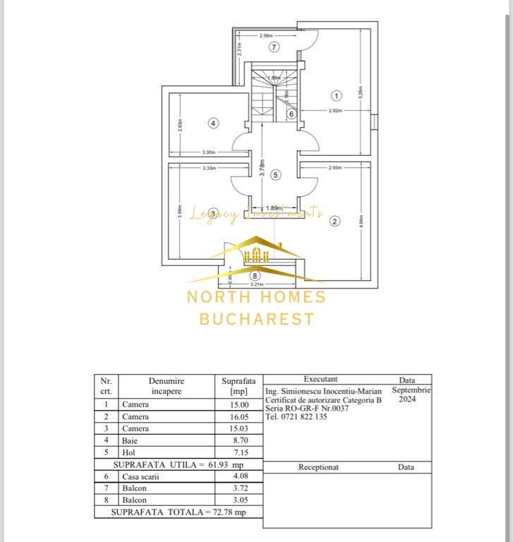 Vila 5 Camere + curte 400mp si 5 locuri parcare + Garaj - zona Pipera - Poză 13