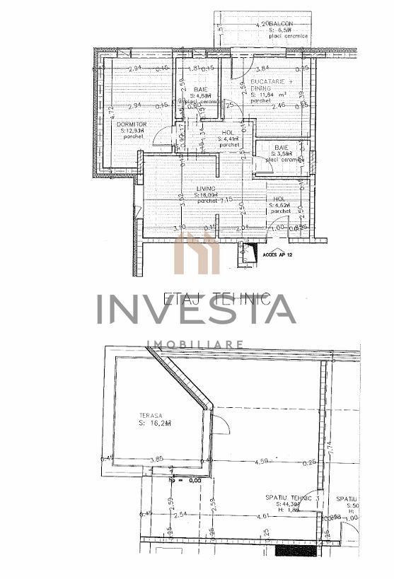 Apartament cu 4 camere, terasa, dispus pe 2 etaje | zona Intre Lacuri! - Schiță 3