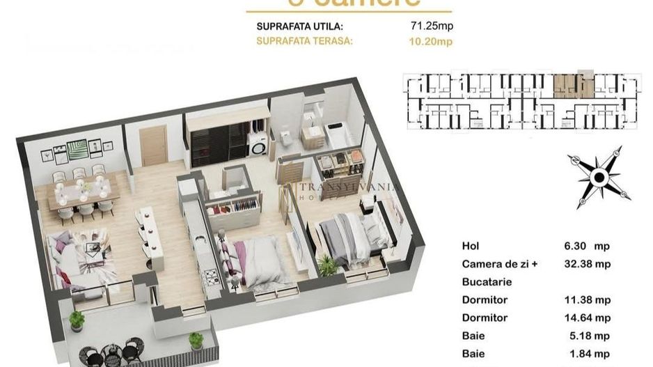 🏡 Apartament modern 3 camere Selimbar zona Dedeman - Poză 7