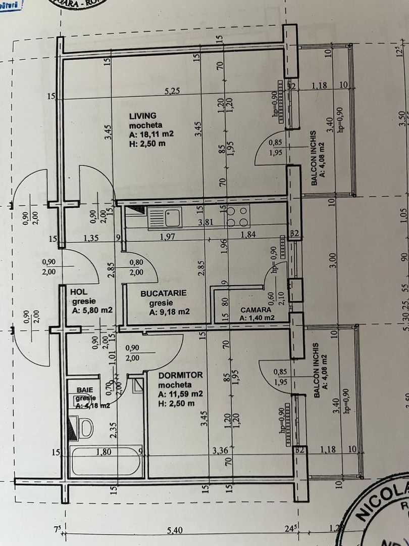 Steaua | 2 Camere | Decomandat | Etaj Intermediar. - Schiță 6