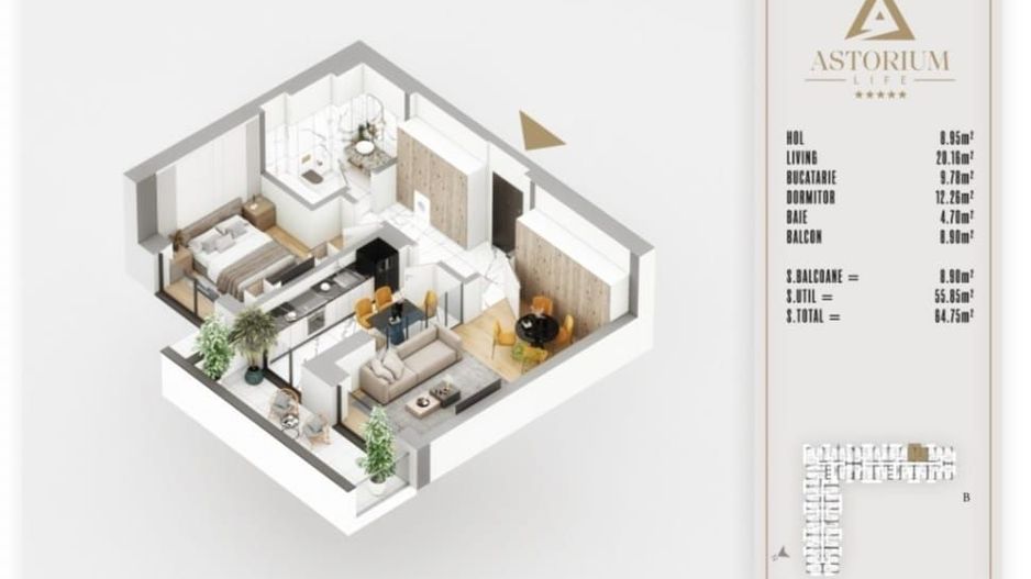 AP. 2 CAM. DISPONIBIL IN BLOC B ,BLOC APROAPE FINALIZAT/ ASTORIUM! - Poză 2