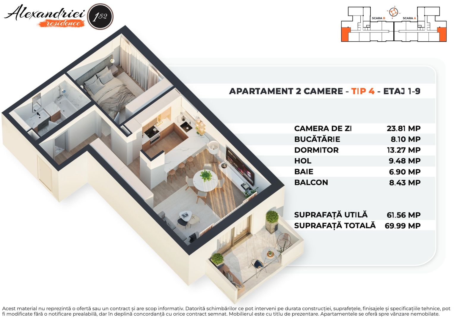ALEXANDRIEI 152 | 2 CAMERE DECOMANDAT | BLOC NOU PREMIUM | 62 MP UTILi - Schiță 24