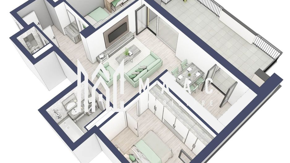 Apartament 3 camere | Balcoane 27.4 mp | Etaj 3 | Turnisor - Poză 2