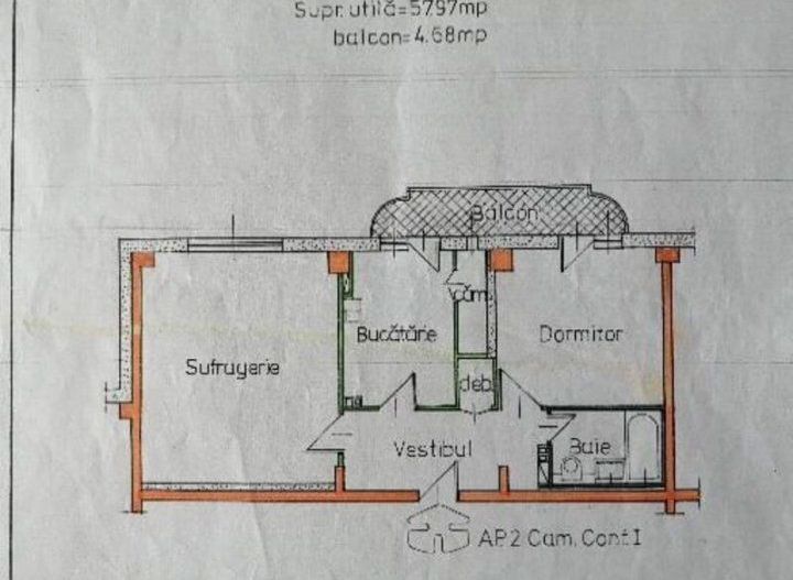 Apartament 2 Camere Calea Calarasilor, langa Univ. Hyperion - Schiță 8