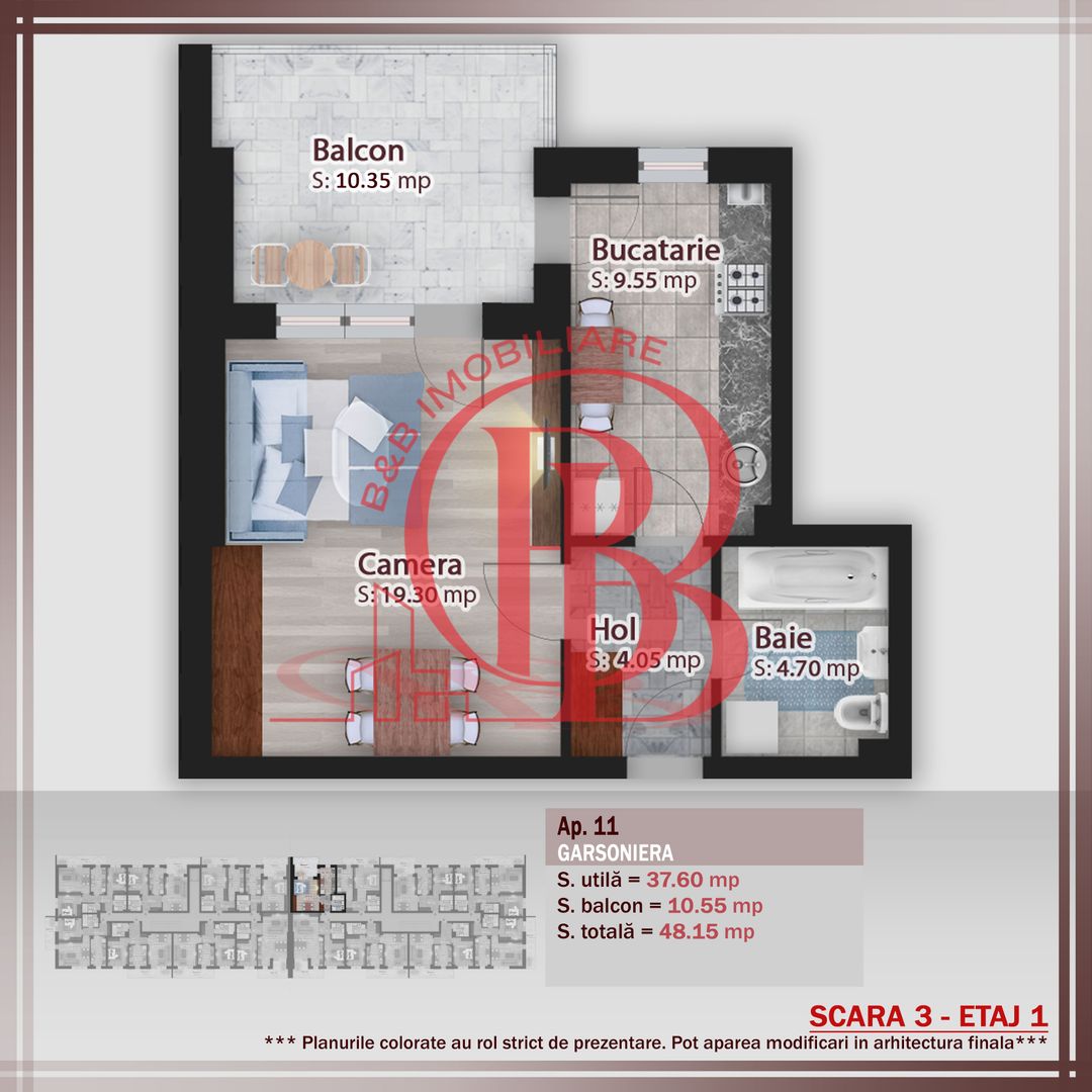 Garsoniera spatioasa -oferta lansare proiect Pallady - Schiță 1