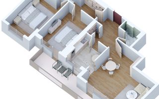 Apartament 3 Camere, 83 mp + Balcon 15 mp, Etajul, Finisaje Premium - Poză 3