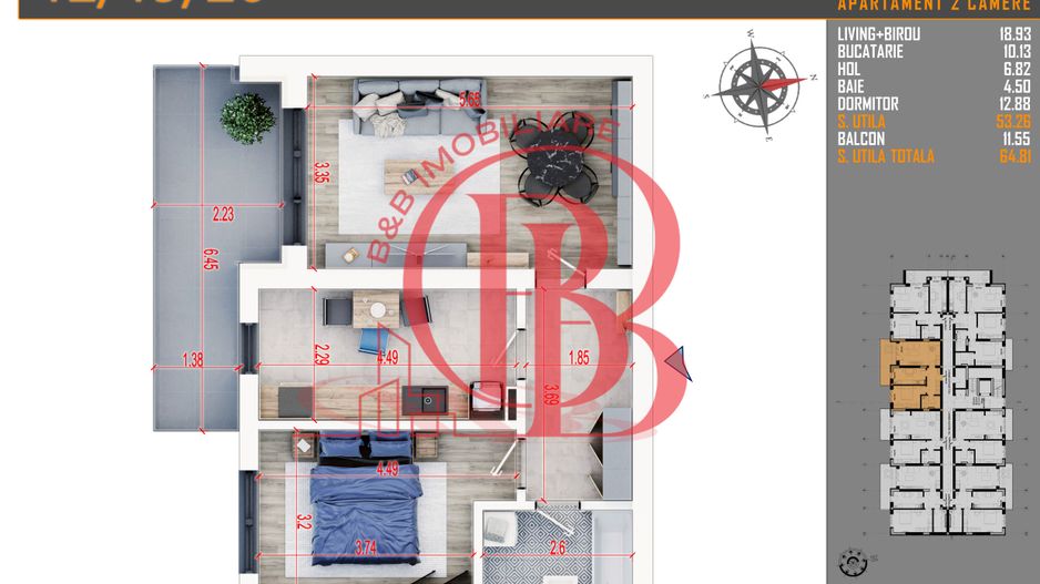 Apartament 2 camere Titan Pallady parcare gratuita - Schiță 7