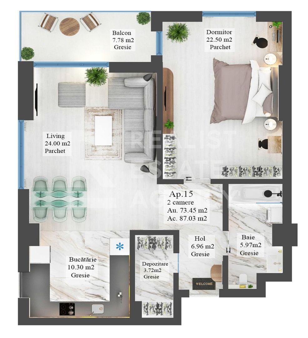 Apartament cu 2 camere de vânzare, Carpathia - Schiță 10