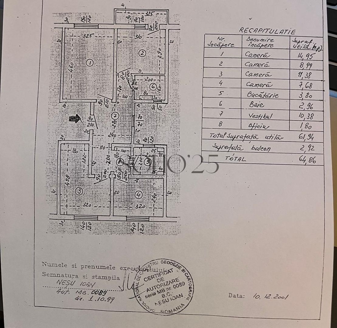 Apartament 3 camere decomandat | 76 mp | Etaj 9 | Zona Tei – Circului - Schiță 9