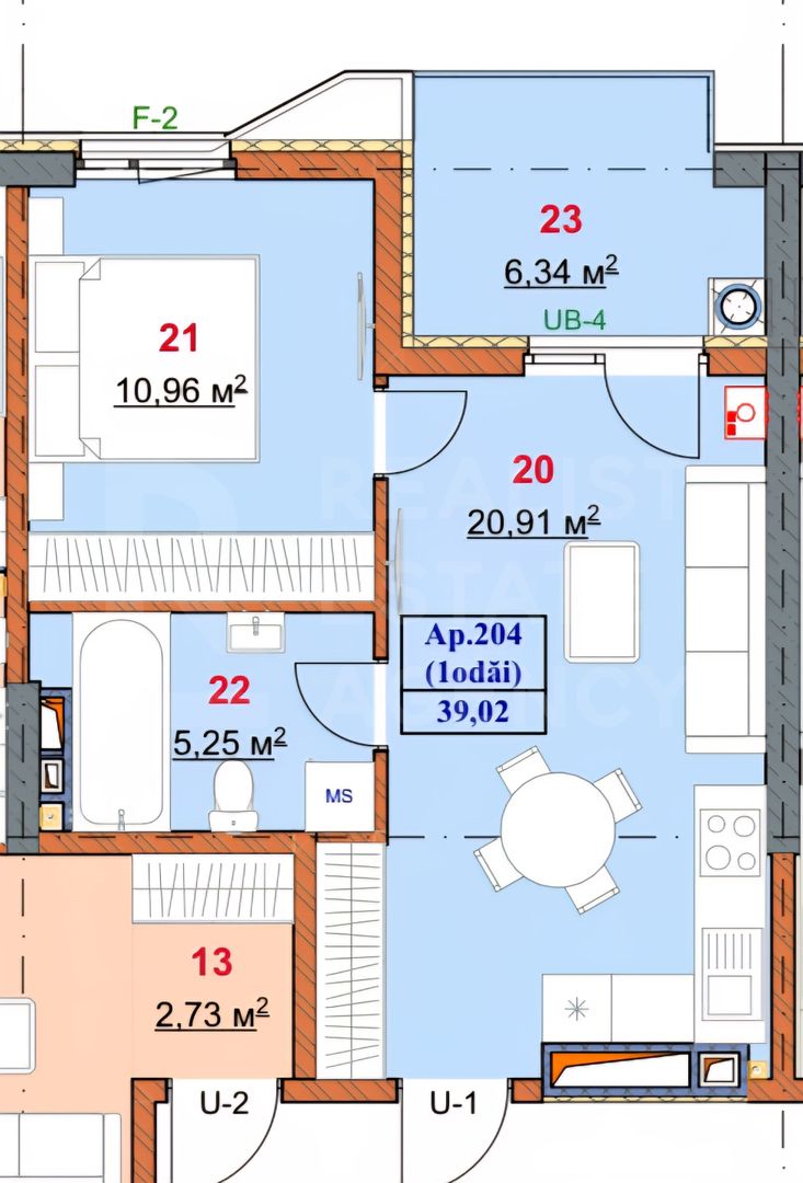 Apartament cu 1 dormitor și living 39 mp, bd.  Europei, Botanica - Poză 4