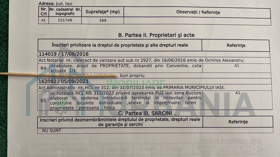 Teren intravilan de vanzare, Bucium, Iasi, 400 mp, utilitati la limita proprietatii - Poză 2