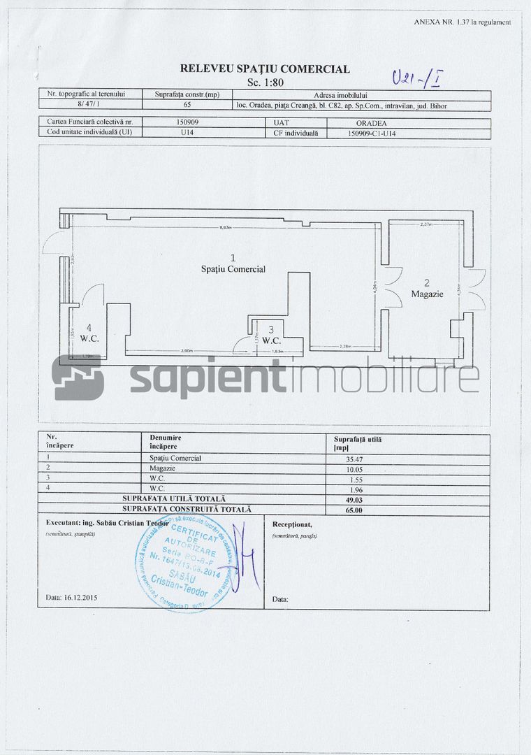 Sapient | Spațiu comercial + Teren _ Piața Ion Creangă, Oradea - Schiță 16