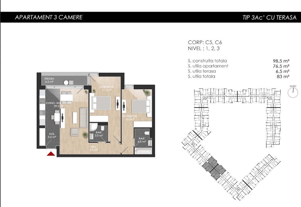 APARTAMENT 3 CAMERE | PROIECT NOU | PISCINA IN COMPLEX - Poză 19