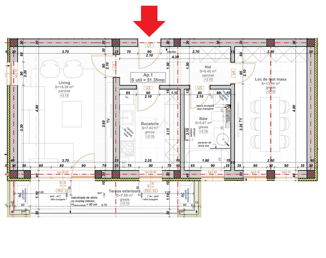 Bloc finalizat la asfalt. Decomandat. Etaj 1. Loc de parcare. - Poză 10