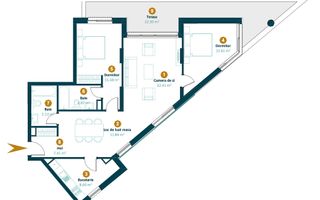 Apartament 3 camere 88 mp cu terasa de 28 mp | Finisat | Intre Lacuri - Schiță 10