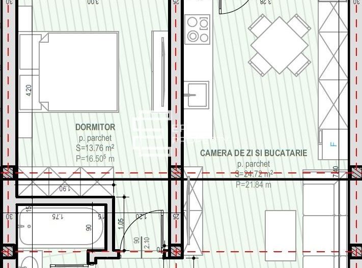 Apartament 2 camere 46 mp-etaj 1 -Șelimbăr, zona Unirii - Schiță 9