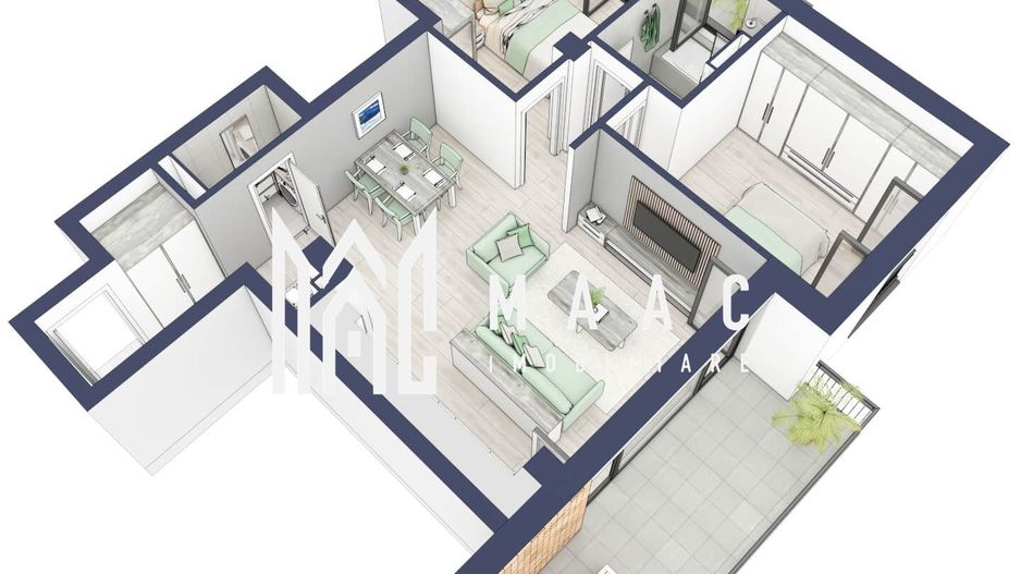 Apartament 3 camere | Balcoane 16.2 mp | Etaj 1 | Turnisor - Poză 3