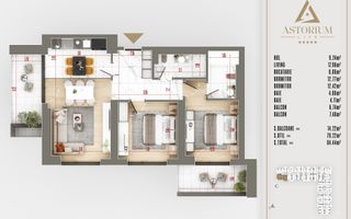 AP 3 CAMERE/ TRANSPORT STB SI METROU/ ASTORIUM LIFFE! - Poză 4