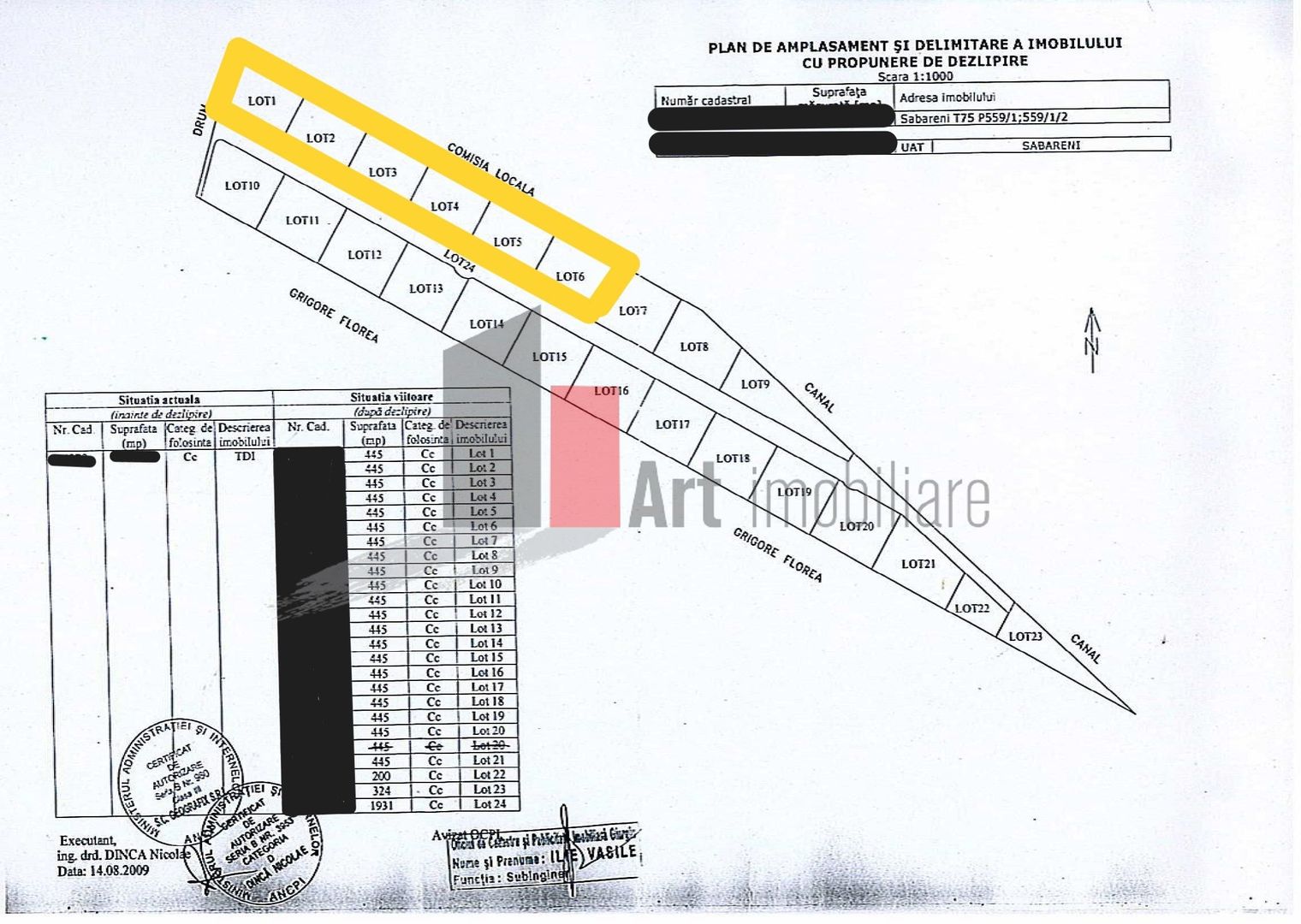 Teren de vanzare Sabareni - lotizat - Poză 2
