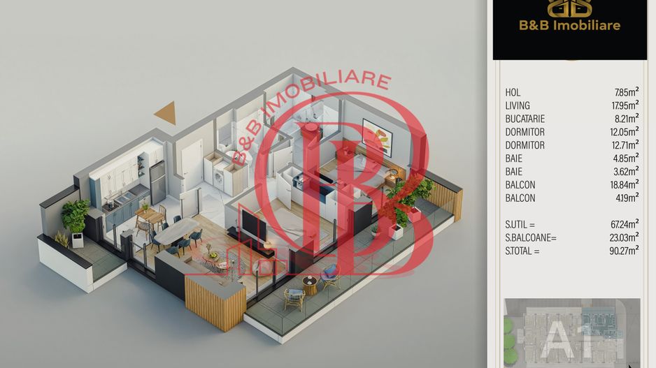 3 camere PREMIUM-Pallady -direct dezvoltator - Schiță 2