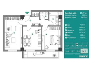 Apartament 2 camere cu 2 bai! Visan, la strada, direct dezvoltator - Poză 3