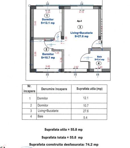 Apartament Nou 3 Camere | 56 mp Utili | Turnișor | Etaj 1 -ansamblu Primavera - Poză 8
