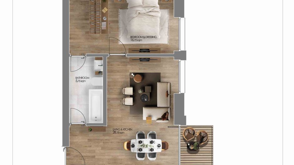 Apartament cu 2 camere mobilat in Amber Forest - Poză 14