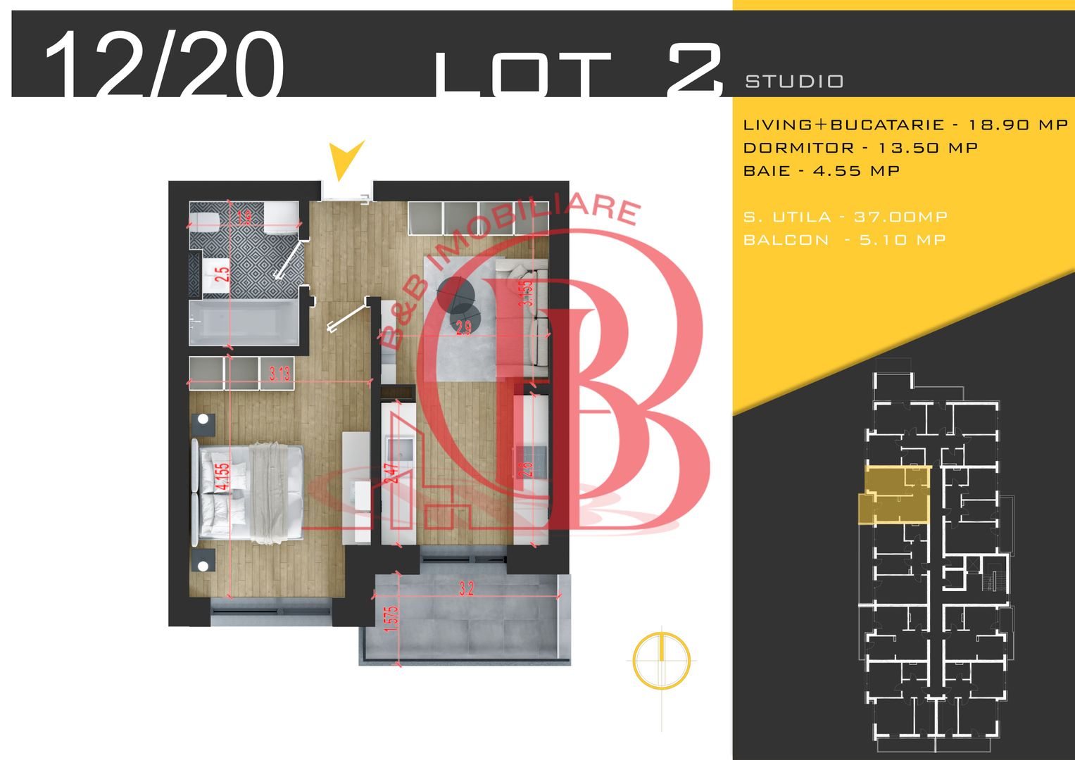 2 camere  Titan Pallady  Metrou Nicolae Teclu - Schiță 1
